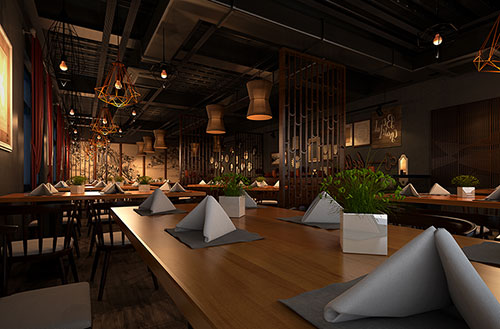 宁波简约大气中式风格餐厅设计装修效果图